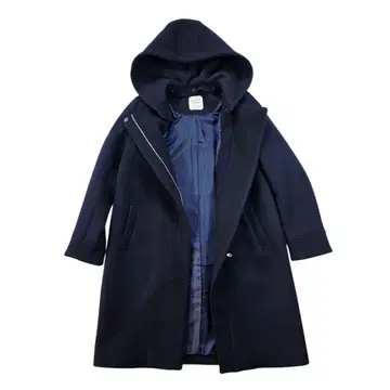 UNITED TOKYO 후드 부착 스텐카라 코트 사이즈 2 네이비