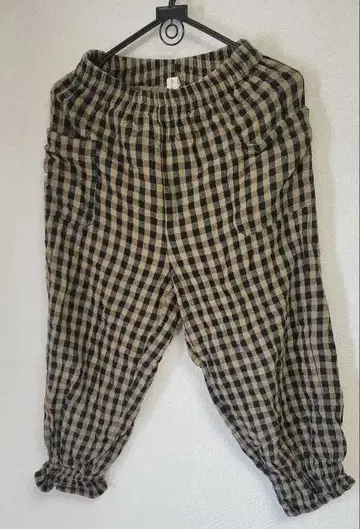 체크 무늬 릴랙스 팬츠