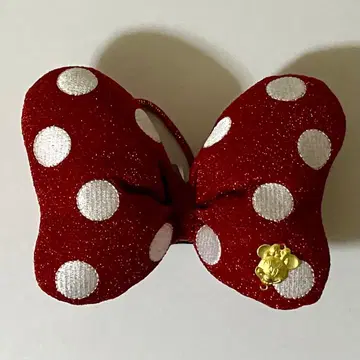 미니 리본 머리끈 도트 라메 대