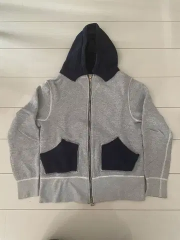 Sanca 풀 집업 후드티 그레이/네이비