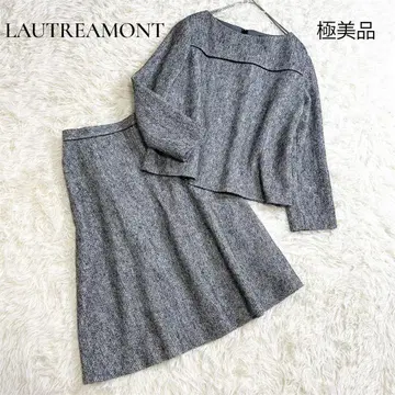 새상품급 로트레아몽 스커트 셋업 트위드 수트 그레이 40