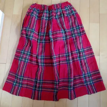 이치 앤티크 체크 무늬 롱 스커트