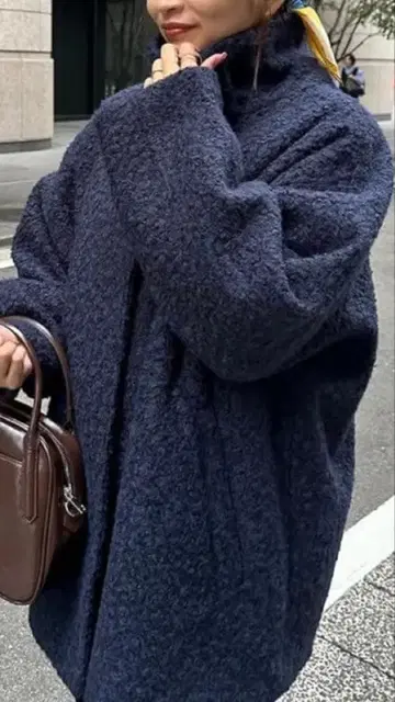 네이비 보아 오버 사이즈 자켓