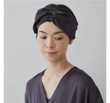 DRESS HERSELF 헤어 터번 실크 차콜 그레이 미사용 새상품