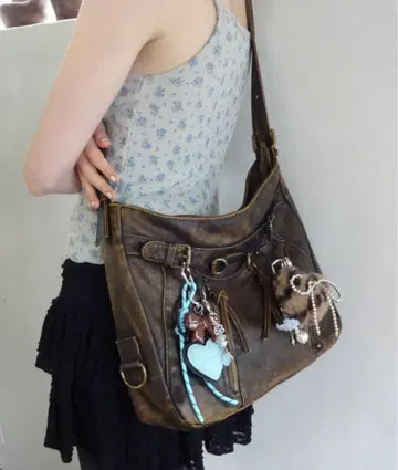 idem 이데무 브라운 숄더백 빈티지 인조 가죽