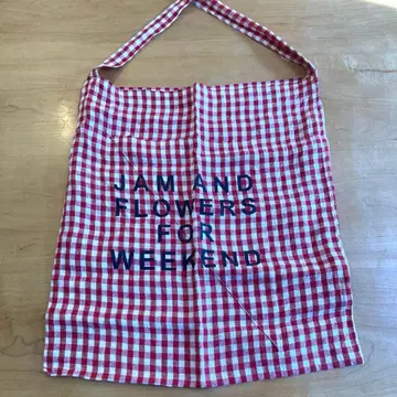 tiptoe 린넨 깅엄 체크 토트백