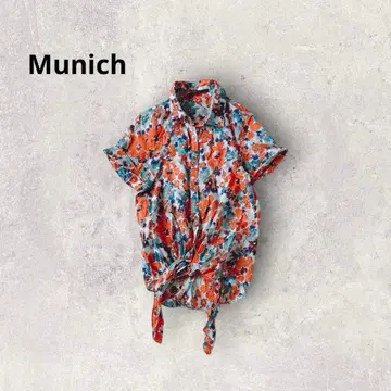 Munich 꽃무늬 셔츠 리조트 일본제 매듭 코튼 상의 컬러풀