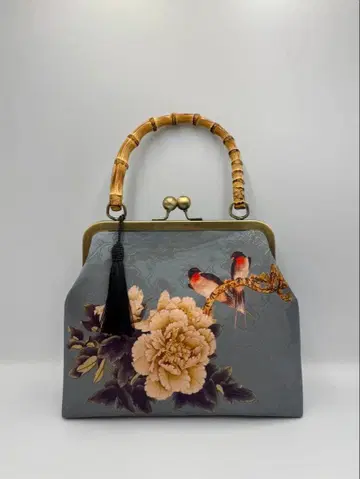 [ 핸드메이드 ] 가마구치 핸드 백 대나무 손잡이 #547