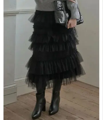 MEISM by Re:EDIT 튤 티어드 롱 스커트