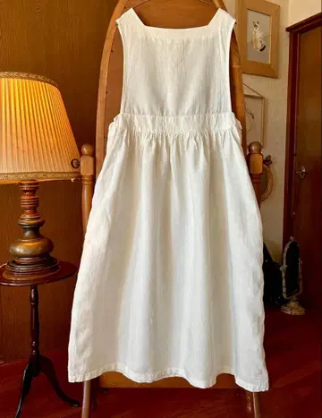 70s 유럽 구제 의류 프랑스 앤티크 빈티지 에이프런 원피스