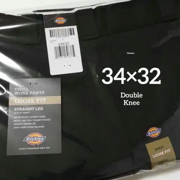 34 x 32 [ 새상품 미사용 ] 디키즈 더블니 85283 BLACK