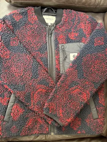 칼하트 플리스 자켓 S 사이즈 레드 네이비