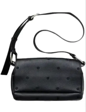 도트 무늬 숄더 블랙