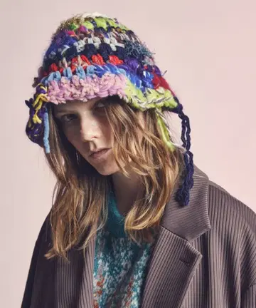 MAISON SPECIAL 이탈리아 얀 니트 튤립햇 택 포함 새상품