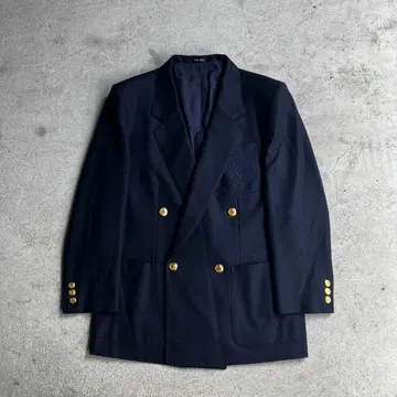 빈티지 네이비 골드 버튼 스쿨 자켓 다크 네이비 구제 의류