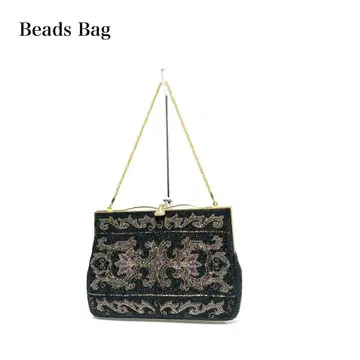 [ 새상품급 ] 비즈 총자수/큐빅/비쥬/입구틀식/핸드백