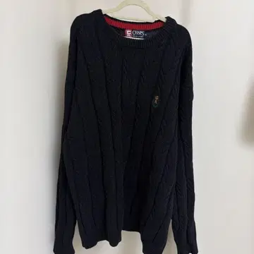 CHAPS 케이블 니트 스웨터 XL 네이비