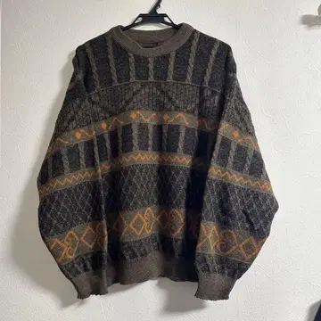 울 니트 아가일 짧은 기장