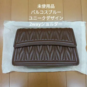 미사용품 발코스 블루 유니크 디자인 2way 숄더 브라운