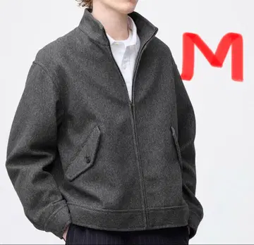 [ 새상품 ] [ GU ] 코지 멜톤 스탠드 집업 자켓 M