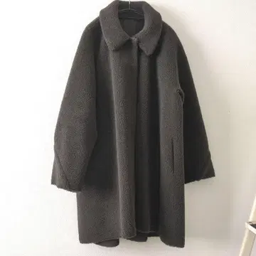 AMERI 다크 그레이 보아 텐트 라인 코트