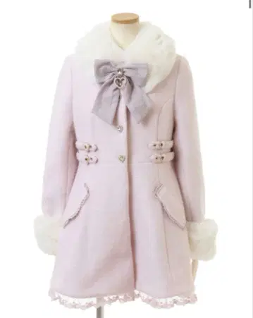 LIZLISA 비쥬 리본 미니 기장 A라인 코트