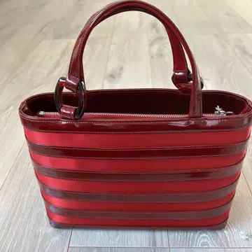 와코 에나멜 나일론 백 빨간색