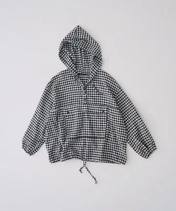 24SS 네스트로브 깅엄 체크 초발수 아노락 린넨 혼방