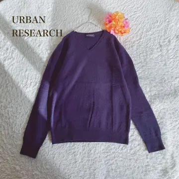 어반 리서치 [ L ] V넥 니트 캐시미어 네이비 심플