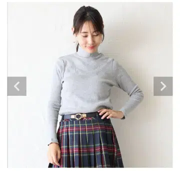 그레이 리브 하이넥 긴팔 상의