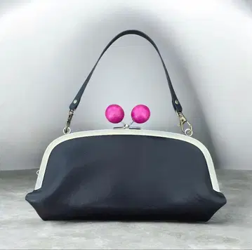 히메지 가죽 오야코 가마구치 롱 지갑