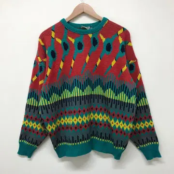 80s 유로 빈티지 디자인 니트 스웨터