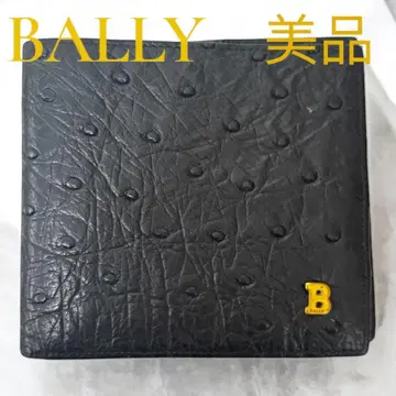 새상품급 BALLY 발리 가죽 블랙 남성용 여성용 이단 접이식 지갑