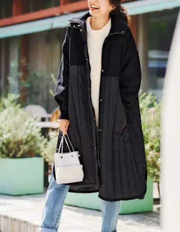 새상품급 [ IEDIT ] 울 혼방 멜톤 스트라이프 퀼팅