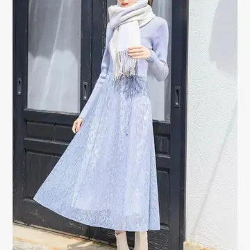 MISCH MASCH 도킹 니트 레이스 크루넥