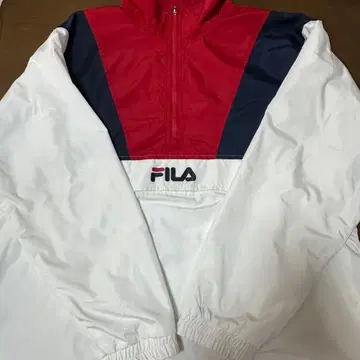 FILA 나일론 자켓 화이트/레드/네이비