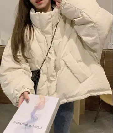 화이트 다운 코트 자켓 프리 사이즈