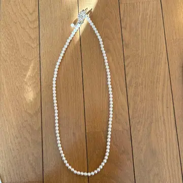 화이트 펄 목걸이 롱