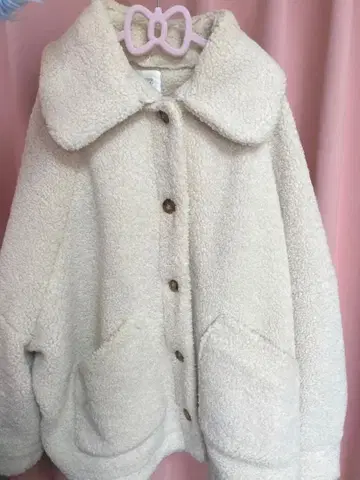 아이보리 플리스 오버 사이즈 자켓