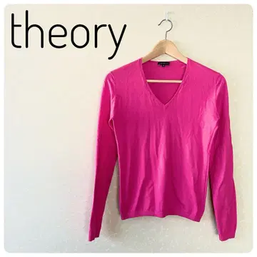 고품질! theory 여성 상의 긴팔 썸머 니트 V넥 면 100% 2