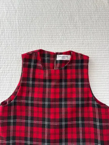 BEAMS BOY 체크 슬리브리스 원피스