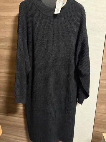 새상품 빅 블랙 니트 원피스 4L 롱 루즈핏