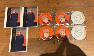 주술회전전 이타도리 유우지 캔뱃지+클리어 카드 세트