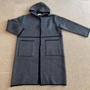 니트 후드 달린 코트