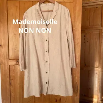 마드모아젤논논 린넨 린넨 코트 아이보리