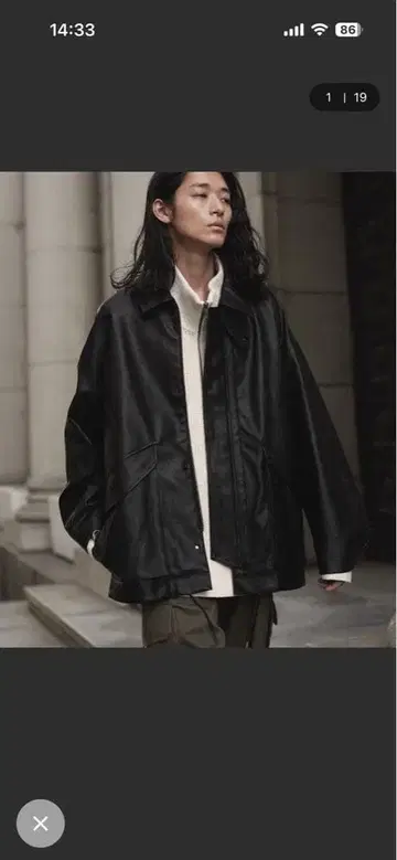 FAUX LEATHER MILITARY BLOUSON