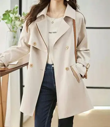 스프링 트렌치코트 라이트 베이지 L