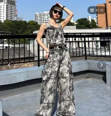 페이지 보이 데님 배기 팬츠