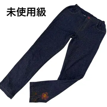 호코모모라 데님 청바지 팬츠 꽃무늬 자수 인디고 허리밴딩 L 사이즈 상당