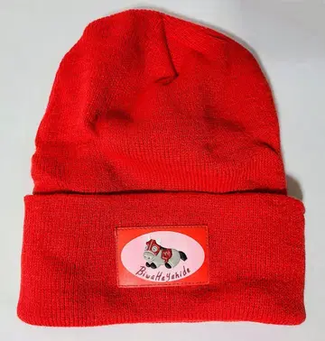 비와하야히데 니트 모자 아크릴 100% 말 로고 포함